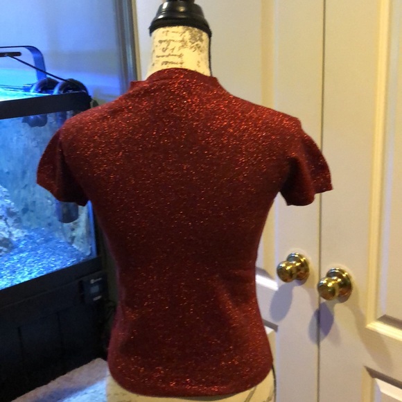 French connection size medium red short sleeved top - Picture 4 of 8